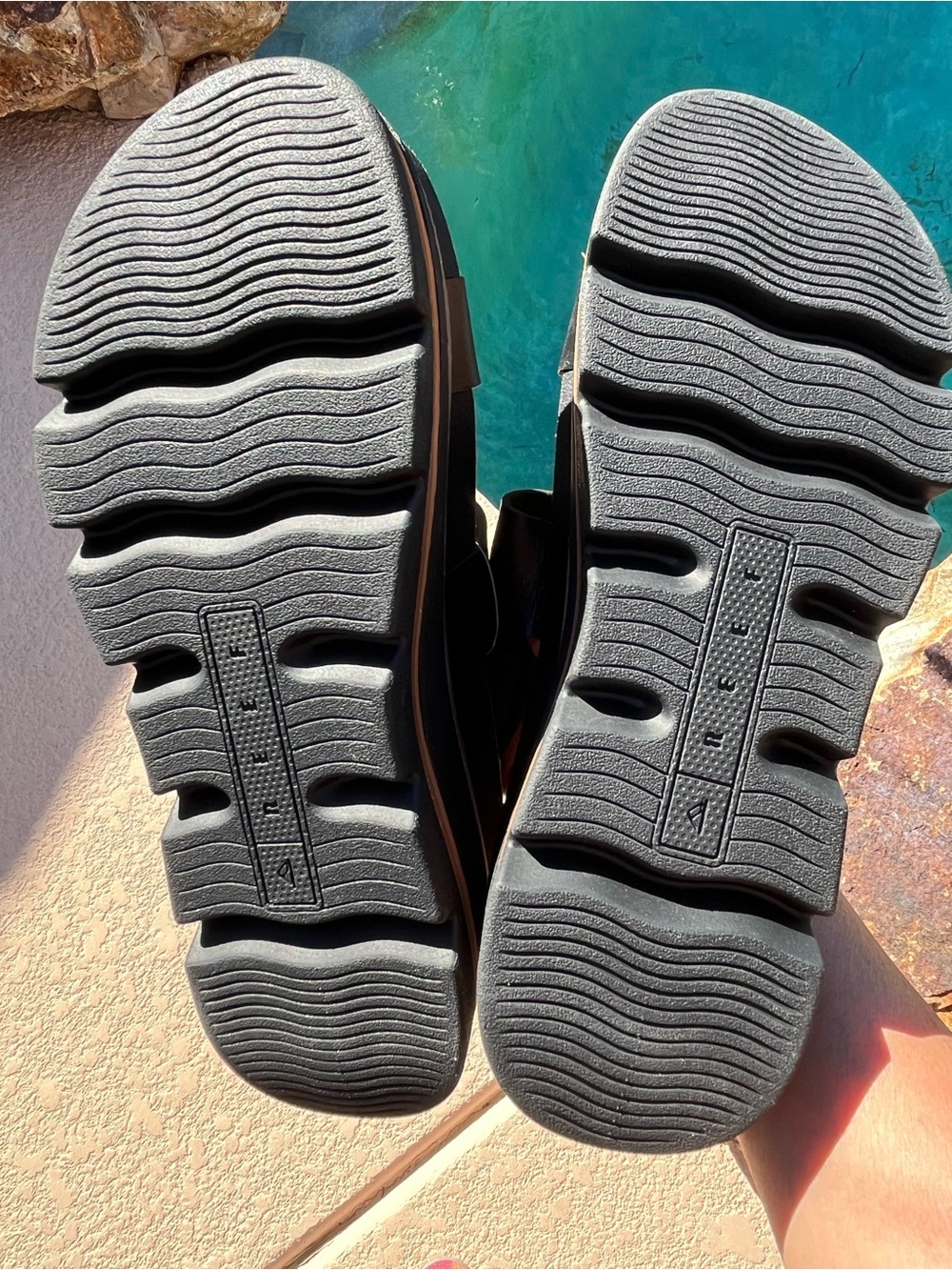 Reef Vista Luxe Liah Black Triple-Strap Platform Sandals - Picture 5 of 5